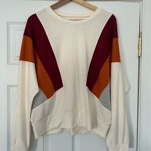 Arizona Jean Company Colorblock Sweatshirt - Cream, Burgundy, Orange, Gray
